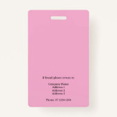 写真モダンとQRコード付きIDバッジを押す バッジ (裏面)