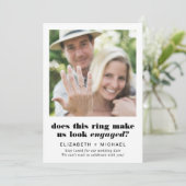 写真モダンのおもしろい婚約 案内状 (スタンド正面)