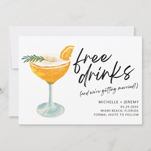 写真モダンのおもしろい結婚式の日付の保存 セーブザデート (正面)