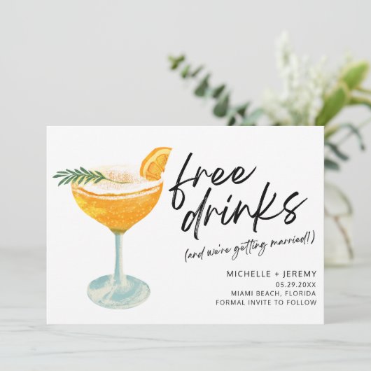 写真モダンのおもしろい結婚式の日付の保存 セーブザデート (スタンド正面)