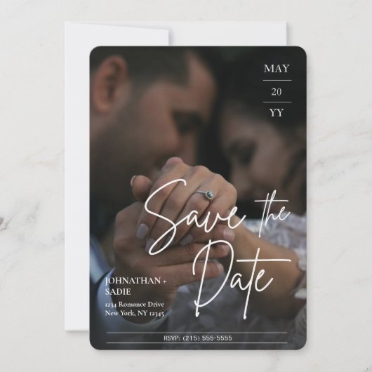 写真モダンのウェディングの日付を保存 (正面)