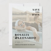 写真モダンのウェディングは日付を保存 招待状 (正面)