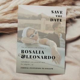 写真モダンのウェディングは日付を保存 招待状