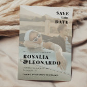 写真モダンのウェディングは日付を保存 招待状