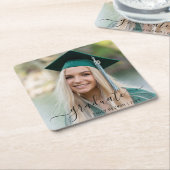 写真モダンのエレガント卒業 スクエアペーパーコースター (アングル)
