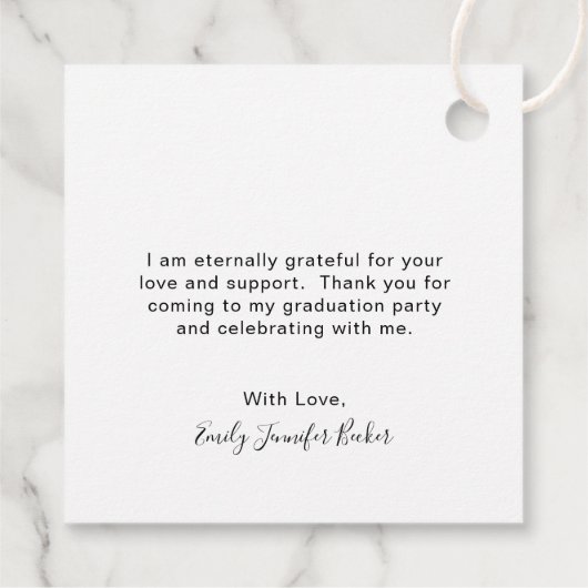 写真モダンのエレガント卒業 フェイバータグ (裏面)