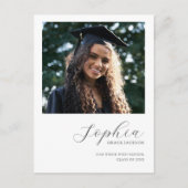 写真モダンのカジュアル卒業 案内ポストカード (正面)