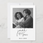 写真モダンのカスタムQRコード日付の保存 招待状 (正面)