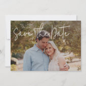 写真モダンのカスタムQRコード日付の保存 招待状 (正面)