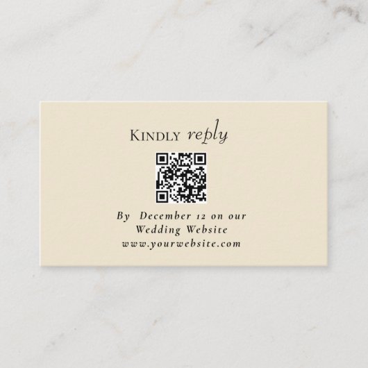 写真モダンのカスタムqrコードrsvp エンクロージャーカード (正面)