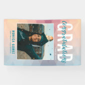 写真モダンのカラフル卒業パーティー 横断幕 (横)