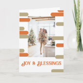 写真モダンのクリスマスをブロックパーソナライズされたする シーズンカード (正面)