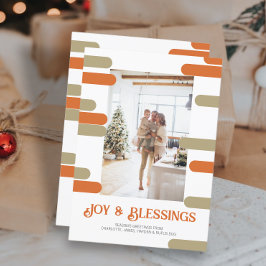 写真モダンのクリスマスをブロックパーソナライズされたする シーズンカード