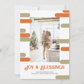 写真モダンのクリスマスをブロックパーソナライズされたする シーズンカード (正面)