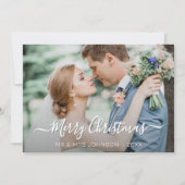 写真モダンのクリスマスエレガントスクリプトスタイリッシュ シーズンカード (正面)