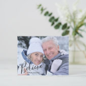 写真モダンのク信じリスマス シーズンポストカード (スタンド正面)