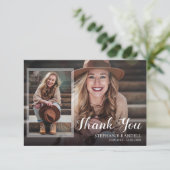 写真モダンのコラージュとメッセージ サンキューカード (スタンド正面)
