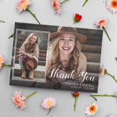 写真モダンのコラージュとメッセージ サンキューカード