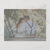 写真モダンのシンプルエレガントな結婚式は日付を保存 ポストカード (正面)