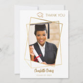 写真モダンのシンプル卒業 サンキューカード (正面)