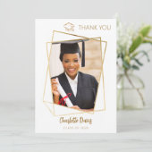 写真モダンのシンプル卒業 サンキューカード (スタンド正面)