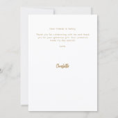 写真モダンのシンプル誕生日サンキューカード 招待状 (裏面)