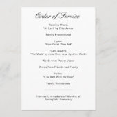 写真モダンのスクリプト葬儀プログラム プログラム (裏面)