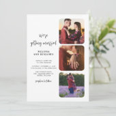 写真モダンのスクリプ結婚ト 招待状 (スタンド正面)