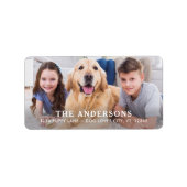 写真モダンのパーソナライズされた差出人住所 ラベル (正面)