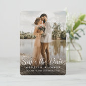 写真モダンのブ結婚ラウ救ン日付招待状 招待状 (スタンド正面)