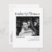 写真モダンのミニマルシンプルと保存 案内ポストカード (正面/裏面)