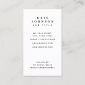 写真モダンのミニマルシンプル写真 名刺 (裏面)