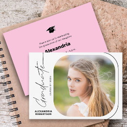 写真モダンのミニマル卒業記念パーティー 招待状