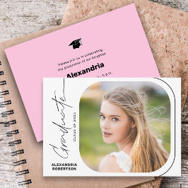 写真モダンのミニマル卒業記念パーティー 招待状