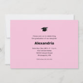 写真モダンのミニマル卒業記念パーティー 招待状 (裏面)