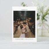 写真モダンのミニマ結婚リスト サンキューカード (スタンド正面)