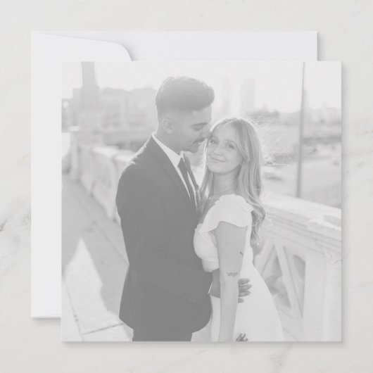 写真モダンのリハ結婚ーサルディナー招待状 招待状 (裏面)