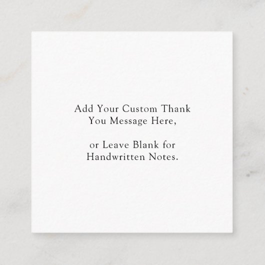 写真モダンの予算結婚サンキューカードのスクリプト エンクロージャーカード (裏面)