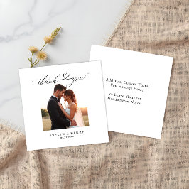 写真モダンの予算結婚サンキューカードのスクリプト エンクロージャーカード