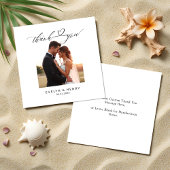 写真モダンの予算結婚サンキューカードのスクリプト エンクロージャーカード