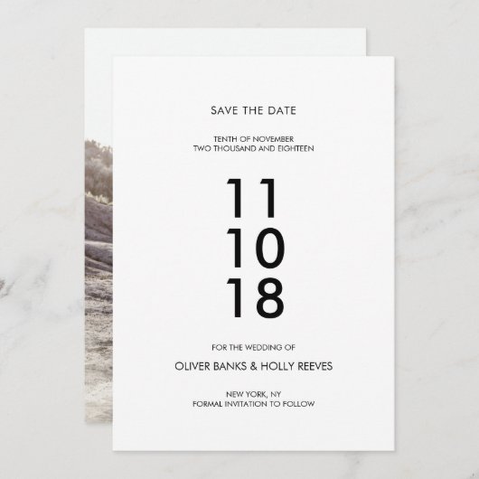 写真モダンの保存日 セーブザデート (正面/裏面)