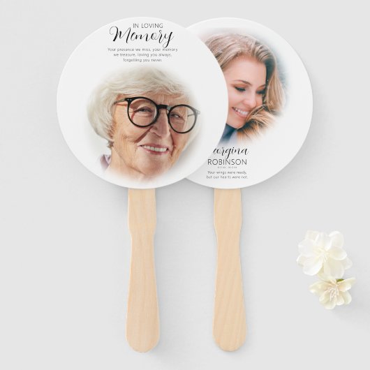 写真モダンの前後のメモリアル ハンドファン (正面&裏面)