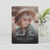 写真モダンの卒業スクリプト サンキューカード (スタンド正面)