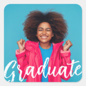 写真モダンの卒業スクリプト スクエアシール (正面)