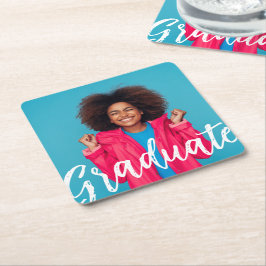 写真モダンの卒業スクリプト スクエアペーパーコースター