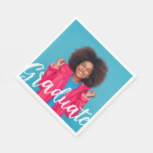 写真モダンの卒業スクリプト スタンダードランチョンナプキン (角)