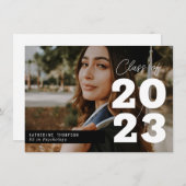 写真モダンの卒業スクリプト ノートカード (正面/裏面)