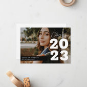 写真モダンの卒業スクリプト ノートカード (正面/裏面インサイチュ)