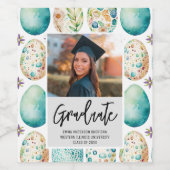 写真モダンの卒業スクリプト ワインラベル (シングルラベル)