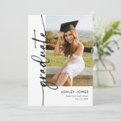 写真モダンの卒業スクリプト 招待状 (スタンド正面)